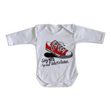 Body Bebê Luxo All Star Tenis Say Yes Black Red Vermelho