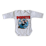 Body Bebê Luxo Popeye Marinheiro Desenho