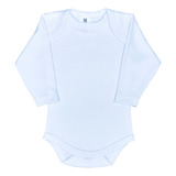 Body Bebê Manga Longa- Suedine - Algodão - Branco 