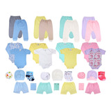 Body Bebê + Mijão Liso E Estampado Kit C/36 Peças Roupa Bebê