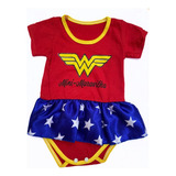 Body Bebe Mulher Maravilha Tematico Mesversario Infantil 