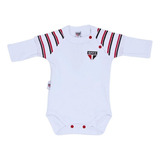 Body Bebê São Paulo Branco Manga Longa Oficial