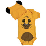 Body Bebê Simba Rei Leão+touca Boina
