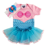 Body Bebê Temático - Princesa Sereia - Mesversario - Ariel 