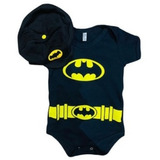 Body Bebê Temático Menino Fantasia Batman + Boina