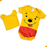 Body Bebê Ursinho Pooh Com Touquinha