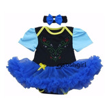 Body Fantasia Smash The Cake Bebê Anna Frozen Com Saia Tutu 