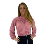 Body Feminino Blusa Manga Longa Princesa