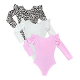 Body Infantil Feminino Blusa Manga Longa Kit 3 Peças Meninas