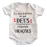 Body Infantil Manga Curta Para Bebê Branco Temático Frases