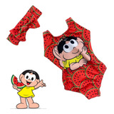 Body Maiô Minnie Infantil Carnaval Com Tiara Verão Moda Bebê