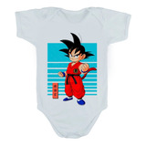 Body Manga Curta Bebê Bodie Son Goku Dragon Ball Z