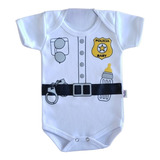 Body Policial Bebê Suedine Polícia Algodão