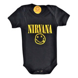 Body Rock Temático Nirvana Para Bebê Menino E Menina