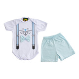 Body Temático + Short Páscoa Para Menino 0 A 12 Meses