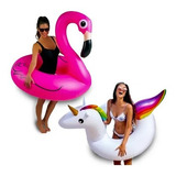 Boia Flamingo Unicornio Gigant Piscina Inflável 90cm Adulto