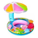 Boia Fralda Inflável Infantil Bebê Brinquedo Parasol Piscina