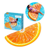 Boia Laranja Fatia Inflável Fruta Piscina Colchão Intex 