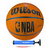 Bola De Basquete Nba Wilson Drv Laranja + Bomba De Ar