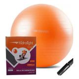 Bola De Exercicios Yoga Pilates Com Bomba 55cm Hidrolight Cor Laranja