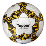Bola De Futsal Costurada Champion Slick 22 Cor Branco, Laranja E Preto Topper
