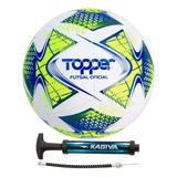 Bola De Futsal Oficial Topper Slick 22 Tech + Bomba De Ar