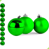 Bola De Natal Vermelha Lisa C/9 Bolas 7cm Enfeite P Arvore Cor Verde