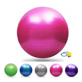 Bola De Pilates Yoga Exercício Suíça Roxa De 55cm + Bomba