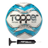 Bola Futsal Topper Slick Fusionada Oficial + Bomba De Ar