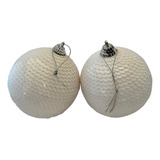 Bola Natal Decorada Com Lantejoulas Brancas 8cm Ref86w 4unid