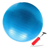 Bola Pilates Com Bomba Para Encher, Aguenta Até 250kg Cor Azul