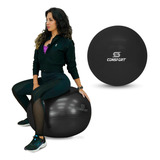 Bola Pilates Suíça Para Exercícios Academia - Tamanho 75cm Cor Preto