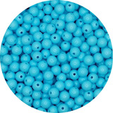 Bola Plástica Leitosa Miçanga 8mm Azul