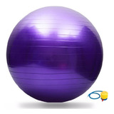 Bola Suíça De Pilates Yoga Exercício Rosa De 55cm + Bomba