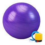 Bola Suiça Pilates 65cm Com Bomba De Ar 150kg Anti Explosão