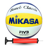 Bola Vôlei De Praia Mikasa Vxl30 Pro Oficial Fun + Bomba Ar