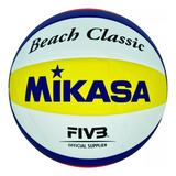 Bola Vôlei Praia Mikasa - Bv552c Cor Branco Amarelo E Azul