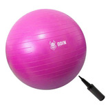 Bola Yoga Suiça Pilates Abdominal Gym Ball 55cm Bomba Grátis Cor Rosa