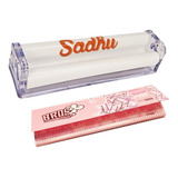 Bolador Enrolador De Sedas King Size 110mm Rosa + Seda Rosa