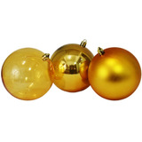 Bolas De Natal Dourada Decoração Tok