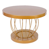 Boleira Bandeja Porta Bolo Chaparia Metal Dourado Luxo 30cm