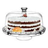 Boleira Em Vidro 5 Em 1 Petisqueira Saladeira Torta Bolo Cor Transparente