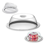 Boleira Porta Bolo Bandeja Inox Tampa Acrílico Porta Bolos 