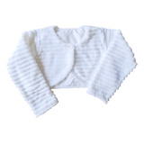 Bolero Infantil Branco Casaquinho Batizado Casaco Forrado 