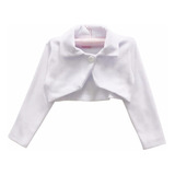 Bolero Infantil De Festa Plush Branco