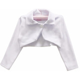 Bolero Infantil De Festa Plush Branco