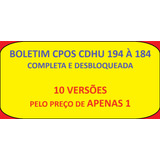 Boletim Cpos Cdhu 194 193 192 Até 184 Completa Excel E Pdf