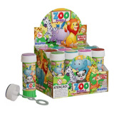 Bolha Sabão Zoo Animais Baby 12u Lembrancinha Com Jogo Tampa