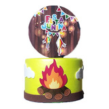 Bolo Fake Festa Junina Arraiá - Base Única 15x10 C/ Topo
