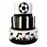 Bolo Fake Maquete Tema Futebol Mod4 Em Eva - 3 Andares